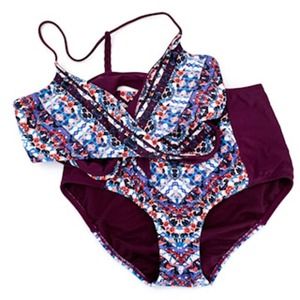 Athleta Wild Bloom Marrakesh Twister Bikini Top High Waist Bikini Size Medium